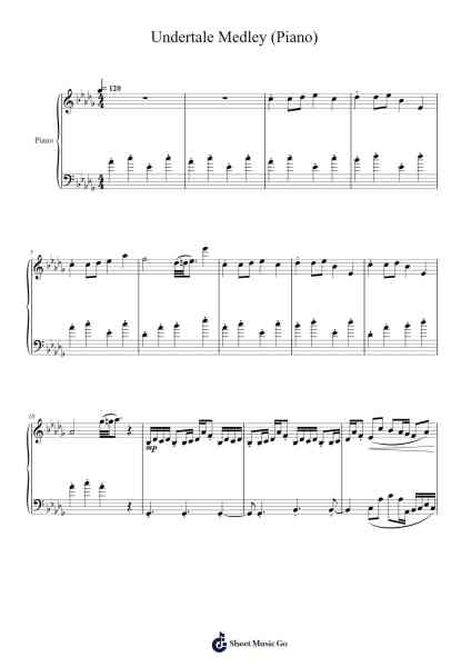 Undertale Medley (Piano) Sheet Music by undefined-Arr.Stonelian Chantham