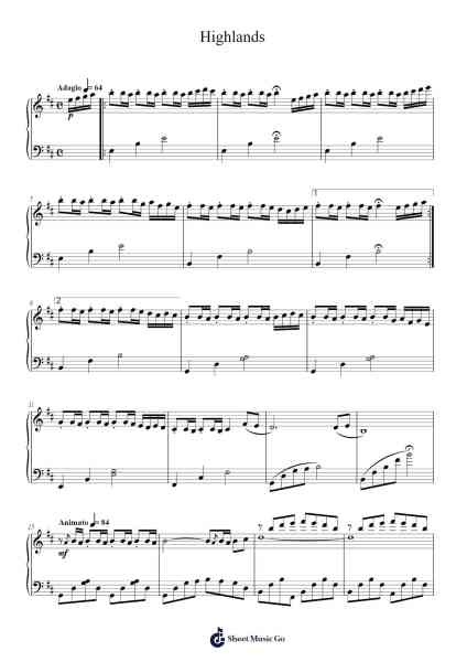 Highlands Sheet Music by Mubrow Lindrian-Arr.Franling Godrwood