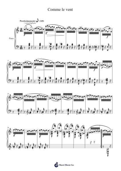 Comme le vent Sheet Music by Charles-Valentin Alkan-Arr.Doyvan Kipholmes