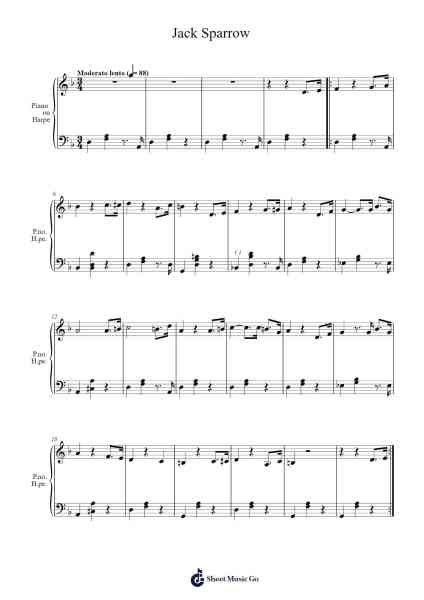 Jack Sparrow Sheet Music by Hans Zimmer-Arr.Perglenn Polreade