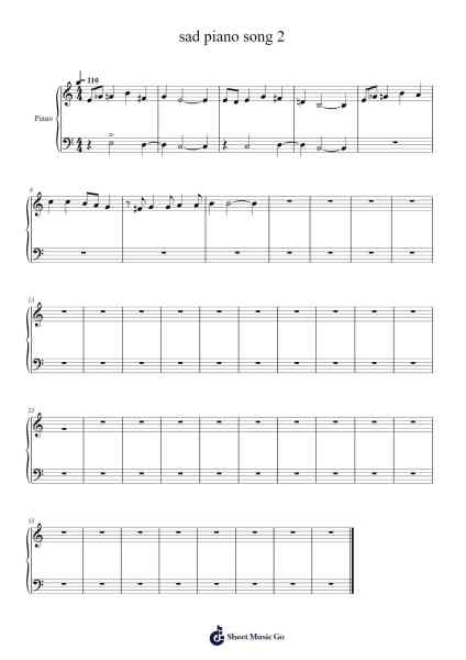 sad piano song 2 Sheet Music by undefined-Arr.Gemgene