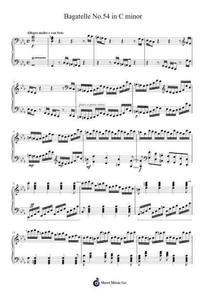 Bagatelle No.54 in C minor Sheet Music by undefined-Arr.Hula