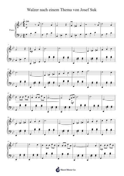 Walzer nach einem Thema von Josef Suk Sheet Music by undefined-Arr.Giswolf