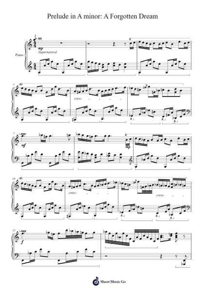 Prelude in A minor: A Forgotten Dream Sheet Music by Benson Temple-Arr.Ruthives Sibylxy