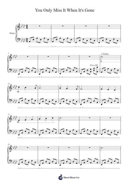 You Only Miss It When It's Gone Sheet Music by Sidney Hestres-Arr.Shirdel
