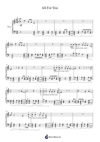 All For You Sheet Music by Zemy Quillen-Arr.Atnon Kimrene