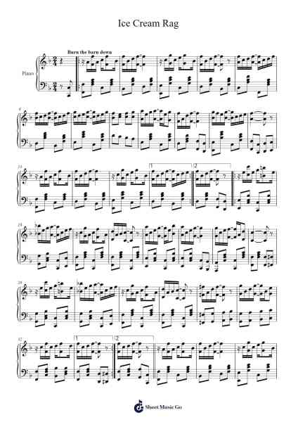 Ice Cream Rag Sheet Music by David Schotte-Arr.Sanmott Leomick