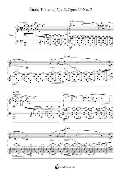Étude-Tableaux in C Major, Op. 33, No. 2 Sheet Music by Sergei Rachmaninov-Arr.Oted Brostowe