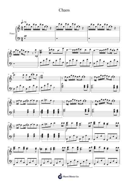 Chaos Sheet Music by ChengWei Huang-Arr.Jonqy Keyreed