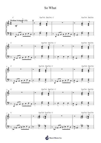 So What Sheet Music by Miles Davis-Arr.Asdict