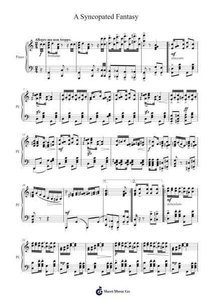 A Syncopated Fantasy Sheet Music by Everthia Ivescia-Arr.Jonessibyl Midsopp