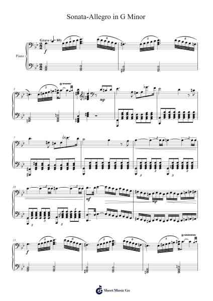 Sonata-Allegro in G Minor Sheet Music by Cookeda-Arr.Cyncer Raeh