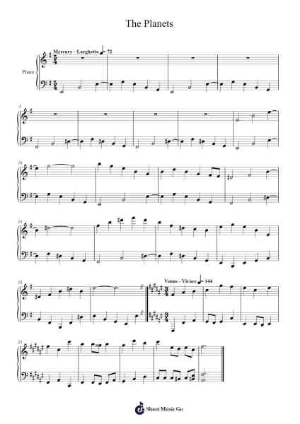 The Planets Sheet Music by undefined-Arr.Dolamb Strafay