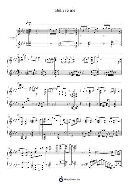 Believe me Sheet Music by Tedesco Creations-Arr.Georpir Manback