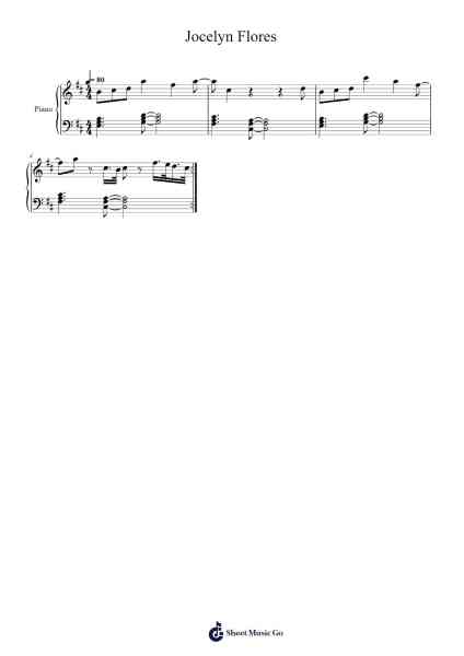 Jocelyn Flores Sheet Music by undefined-Arr.Hartclife Joudrea