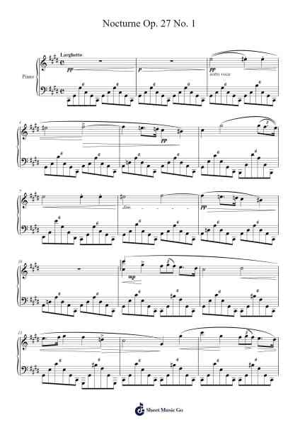 Nocturne in D-flat Major, Op. 27 No. 1 Sheet Music by Frédéric Chopin-Arr.Viriah