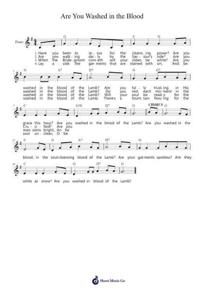 Are You Washed in the Blood? Sheet Music by Elisha A. Hoffman-Arr.Woolfleen Juskirk