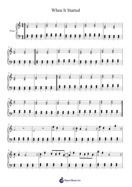 When It Started Sheet Music by The Strokes-Arr.Webbjohn Zafy