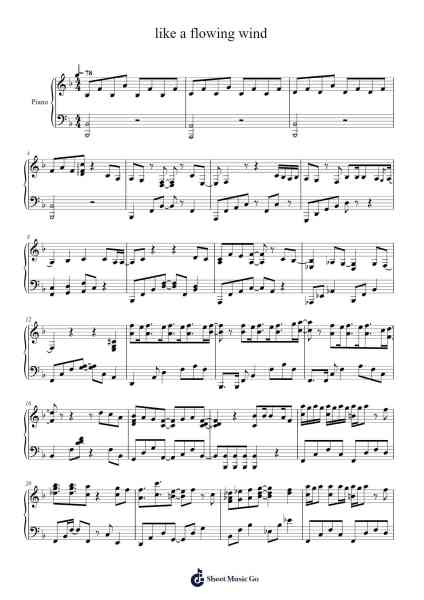 like a flowing wind Sheet Music by undefined-Arr.Bautab
