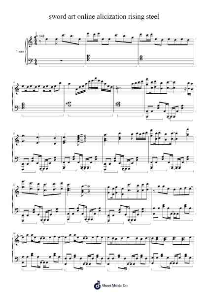 sword art online alicization rising steel Sheet Music by ASCA-Arr.Charfra Tesscer
