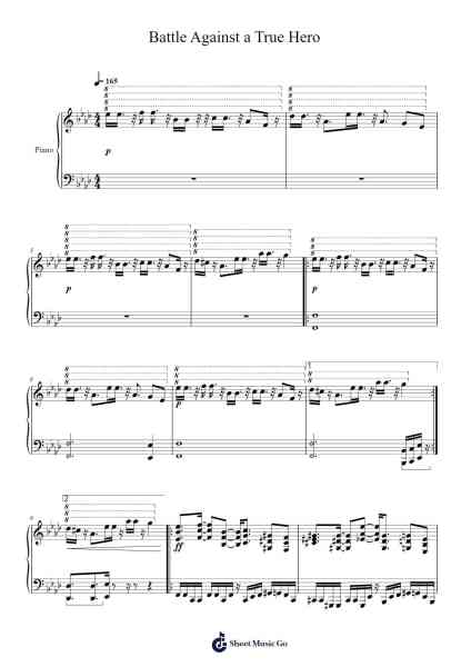 Battle Against a True Hero Sheet Music by Toby Fox-Arr.Blithediah