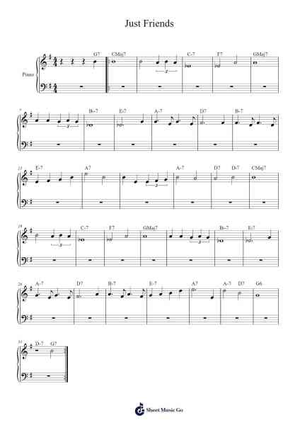 Just Friends Sheet Music by Klemmer/Lewis-Arr.Hoybooth Saulives