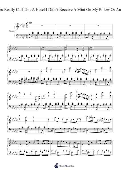 Can You Really Call This A Hotel I Didn't Receive A Mint On My Pillow Or Anything Sheet Music by Toby Fox-Arr.Thomgreg