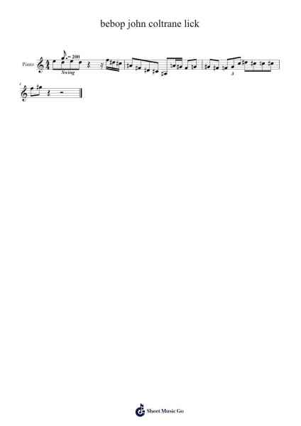 bebop john coltrane lick Sheet Music by John Coltrane-Arr.Eume Noquinn