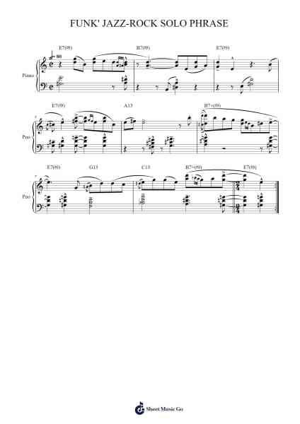 FUNK' JAZZ-ROCK SOLO PHRASE Sheet Music by undefined-Arr.Moulboyce