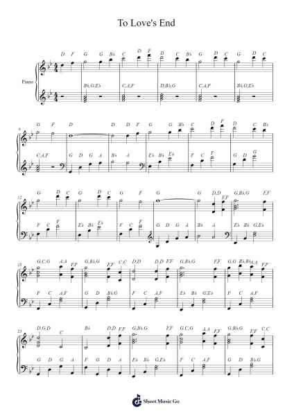 To Love's End Sheet Music by Inuyasha-Arr.Hughmand