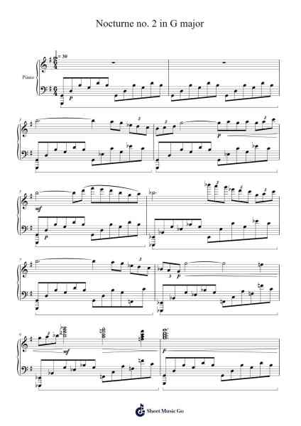 Nocturne no. 2 in G major Sheet Music by Mason Ma-Arr.Genewat Duttret
