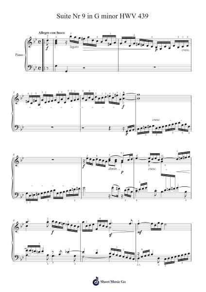 Suite Nr. 9 in G Minor, HWV 439: I. Allemande Sheet Music by undefined-Arr.Efkirk