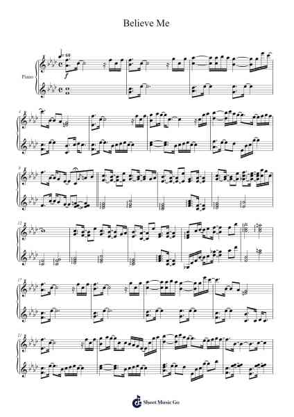 Believe Me Sheet Music by 阿保剛-Arr.Humbryce Vanral