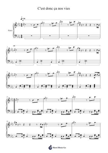 C'est donc ça nos vies Sheet Music by undefined-Arr.Thodorelass