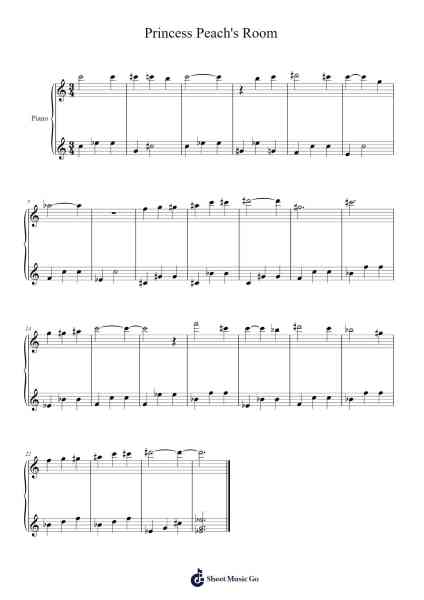 Princess Peach's Room Sheet Music by Nintendo-Arr.Mondlius