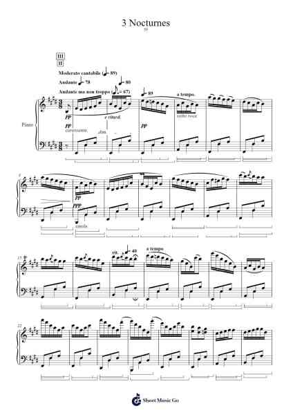 Nocturnes, Op. posth. No. 17-19 Sheet Music by undefined-Arr.Pulip