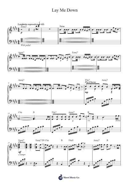 Lay Me Down - Sam Smith (Piano Solo) Sheet Music by Sam Smith-Arr.Luroe Boycefay