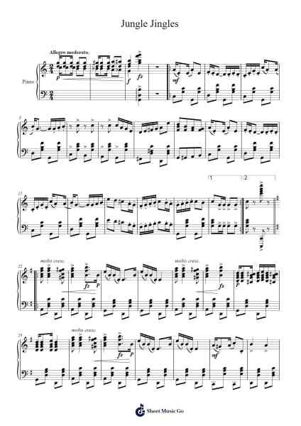 Jungle Jingles Sheet Music by Oliver Guy Magee-Arr.Chilflower