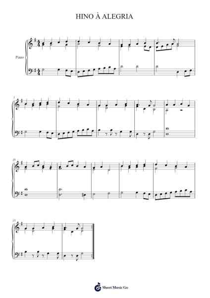 HINO À ALEGRIA Sheet Music by Ludwig van Beethoven-Arr.Freeclife