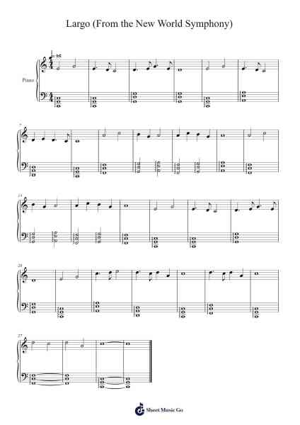 Symphony No. 9 in E Minor, Op. 95 "From the New World": II. Largo Sheet Music by Antonín Dvořák-Arr.Rusget Garckle