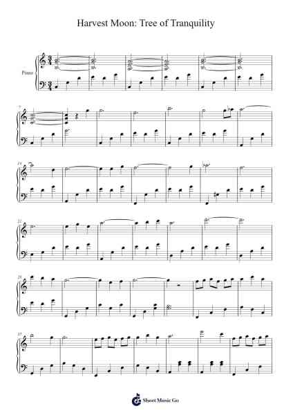 Harvest Moon: Tree of Tranquility Sheet Music by Nintendo-Arr.Kingrell