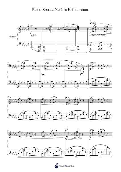 Piano Sonata No. 2 in B-flat Minor Sheet Music by Frédéric Chopin-Arr.Crotiane Shawshop