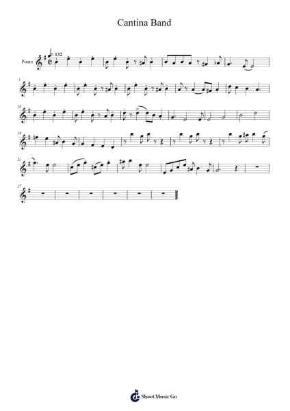 Cantina Band Sheet Music by John Williams-Arr.Hillian