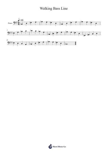 Walking Bass Line Sheet Music by Clairenat-Arr.Yedpont
