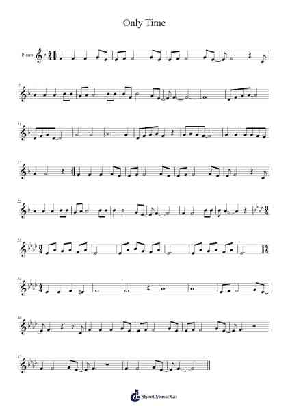 Only Time Notenblatt von Enya-Arr.Lewcar