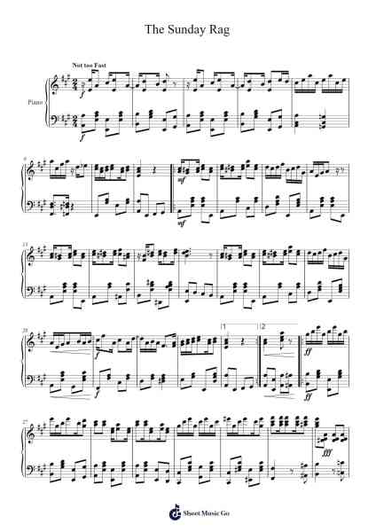 The Sunday Rag Sheet Music by Josiah Duhlstine-Arr.Barlo Osford