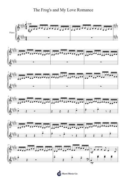 The Frog's and My Love Romance Sheet Music by A. P. Mothy-Arr.Duttdes Dawnpril