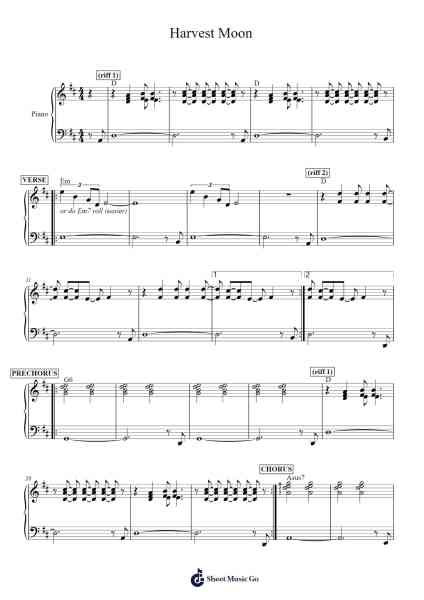 Harvest Moon Sheet Music by Neil Young-Arr.Conpiers