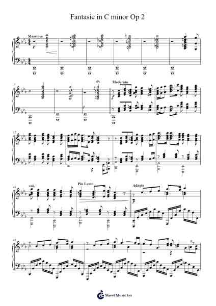 Fantasie in C minor Op 2 Sheet Music by Justin Rejesus-Arr.Milllas
