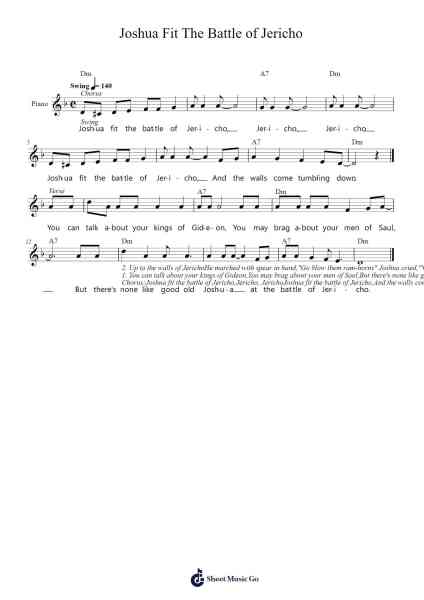 Joshua Fit the Battle of Jericho Sheet Music by Anonymous-Arr.Osrias Drewnia